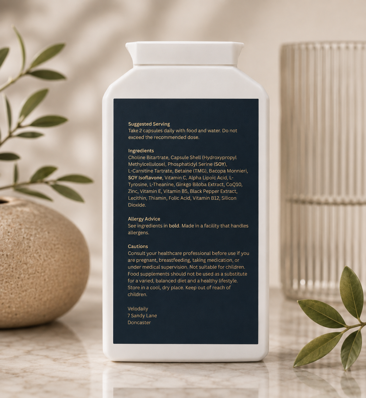 Velodaily Momentum — Cognitive Focus Supplement | 90 Capsules, 45-Day Supply